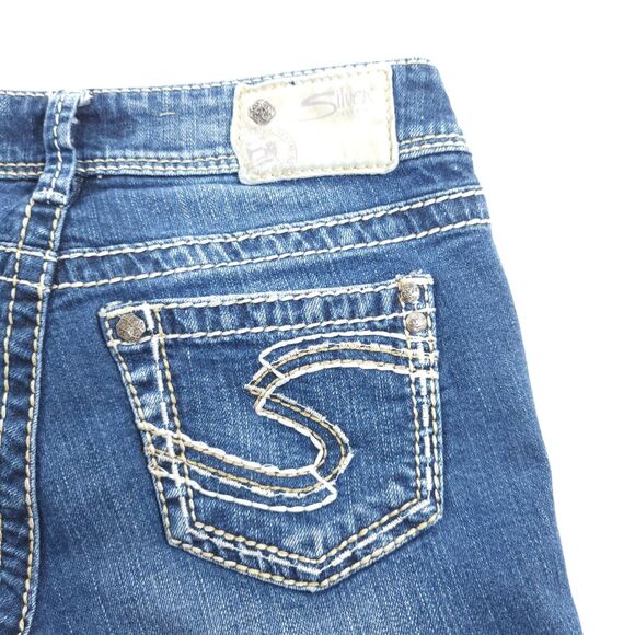Silver Suki Straight Casual Medium Wash Button Zip Jeans Womens Size 25x30 Blue - Picture 4 of 9